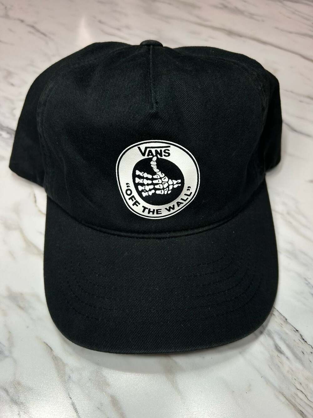 Vans Off The Wall Skeleton Hand Logo Black Snapback Hat